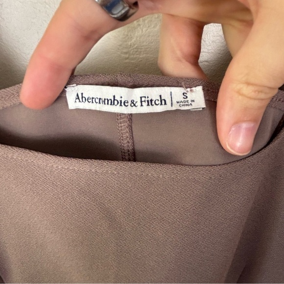 Abercrombie & Fitch Women's L Long Sleeve Taupe Corset Top Women’s Size Small - Picture 6 of 7